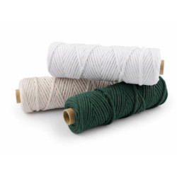 50m režná světlá bavlněná šňůra macrame ø5 mm bavlněné šňůry šňůry provázky tkaničky textilní galanterie