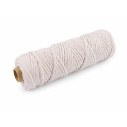 50m režná světlá bavlněná šňůra macrame ø5 mm bavlněné šňůry šňůry provázky tkaničky textilní galanterie