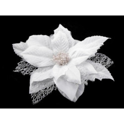 1ks bílá vánoční hvězda s klipem na stromeček ø15 cm dekorační umělé květy květy rostliny plody tvoření a aranžování