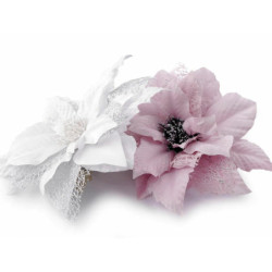 1ks bílá vánoční hvězda s klipem na stromeček ø15 cm dekorační umělé květy květy rostliny plody tvoření a aranžování