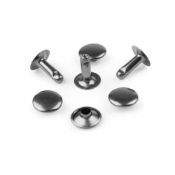 50pár nikl černý duté nýty ø12 mm a šrouby polotovary k výrobě kabelek tašek textilní galanterie