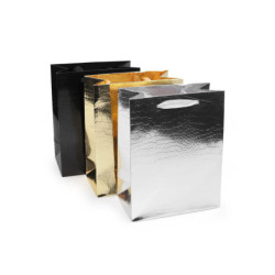 4ks stříbrná dárková taška metalická, dárkové tašky sáčky obálky pytlíky krabice tvoření a aranžování