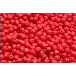 100 ks Matte Ruby Red Faceted Fire Polished Small Spacer Round Beads české sklo 4mm
