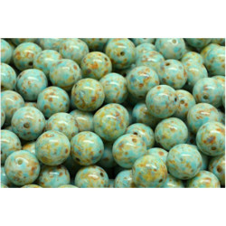 Picasso Rustic Round Druk Pressed Round Beads české sklo 8mm