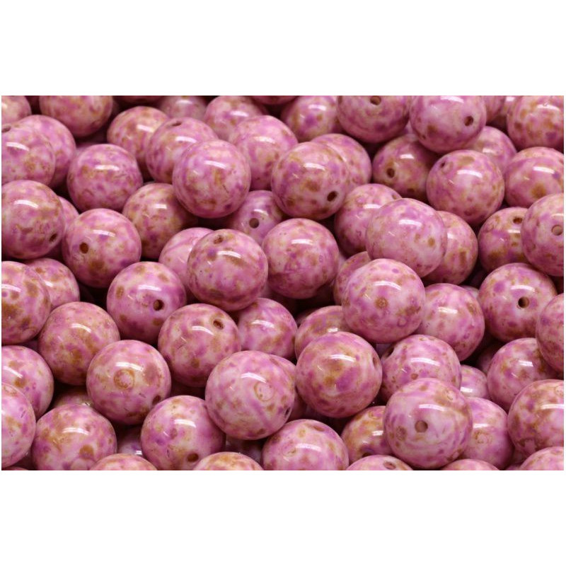 Picasso Rustic Round Druk Pressed Round Beads české sklo 8mm