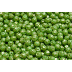 100 ks Luster Shine Green Gold Patina Fancy Druck Beads Kulaté Beads Česká sklo 4mm