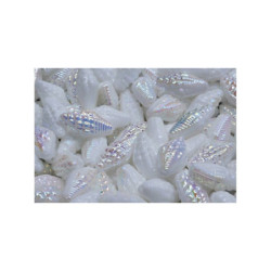 10 ks Miter Shell Beads české sklo 16mm x 8mm