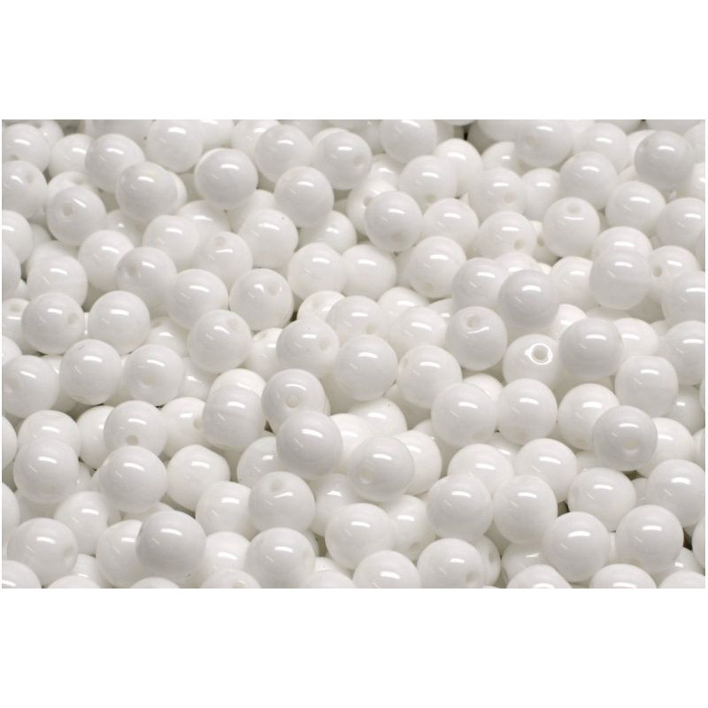 80 ks Opaque White Round Spacer Round Beads české sklo 5mm