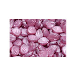 10 ks Matte Pink Patina Peony Petal Flower Beads české sklo 9mm x 12mm
