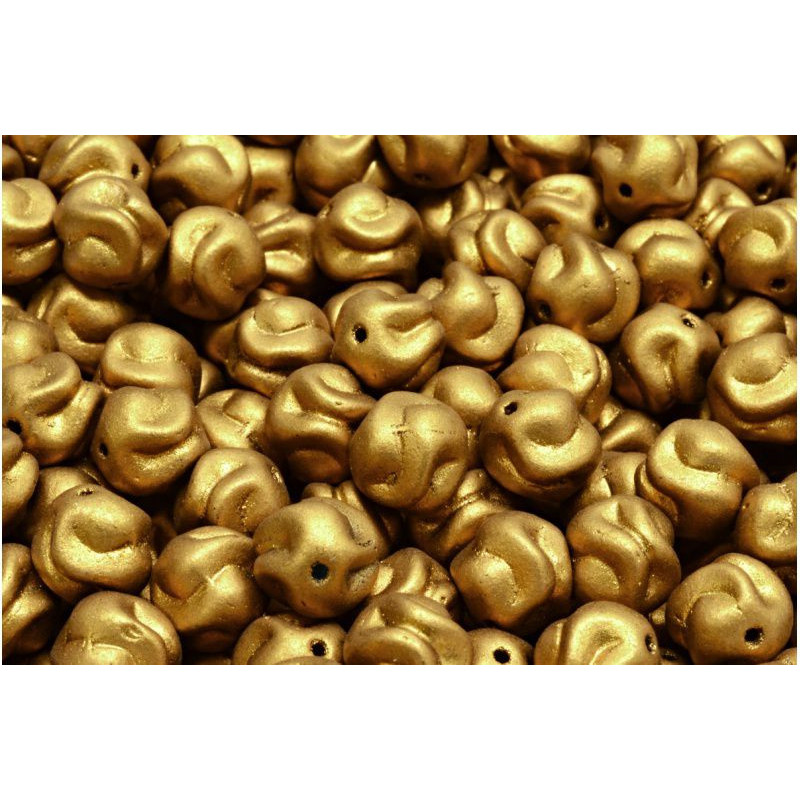 16 ks Matné žluté zlato železné koule kulaté koule kulaté koule české sklo 8mm