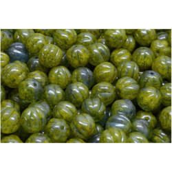 16 ks Mix Green Yellow Terracotta Melon Pumpkin Round Beads Round Beads Česká sklo 8mm